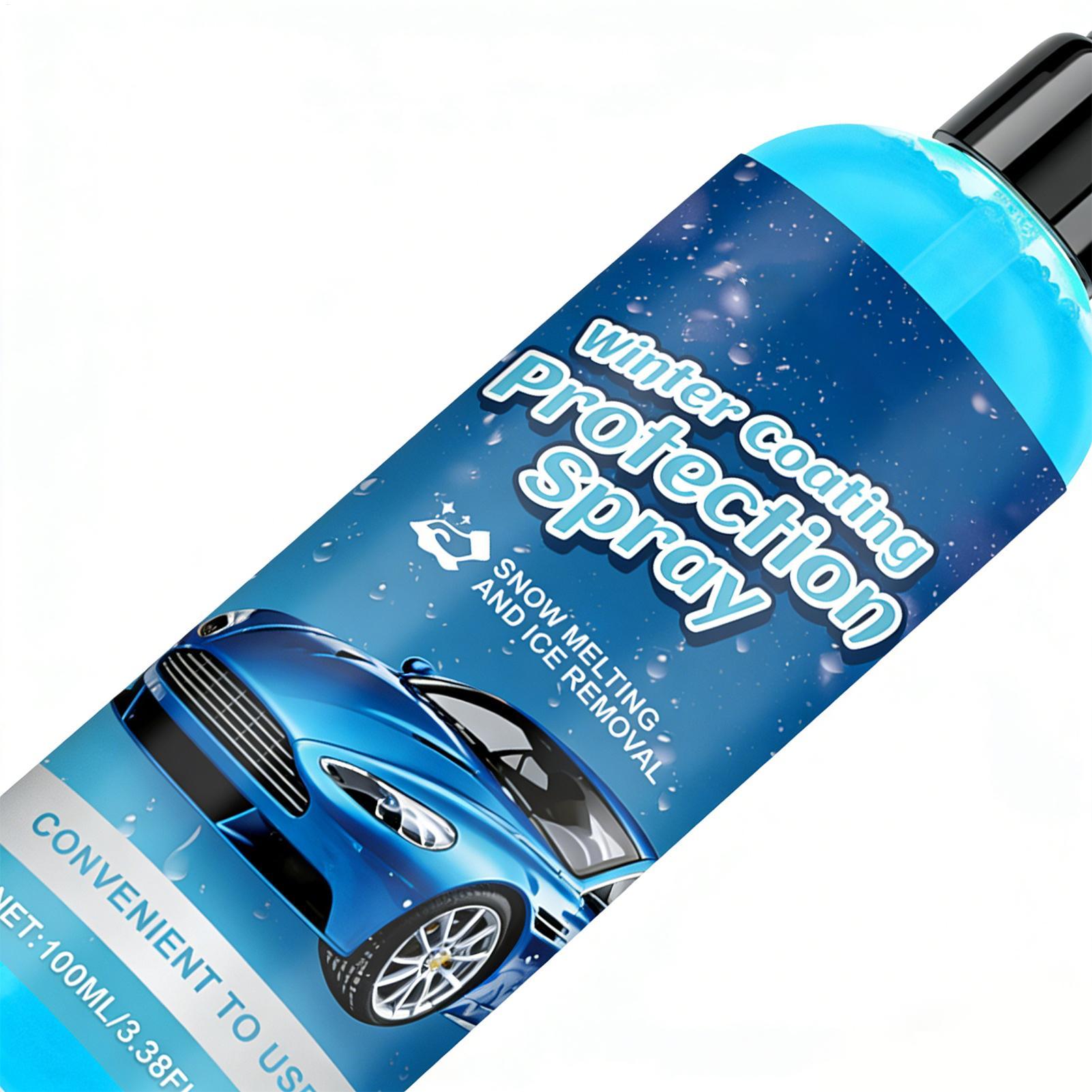 Windshield Deicer Spray 100ml Defrost Liquid Ice Melt Spray For Road Trip Long-Distance Driving Morning Commutes Cold Weather CN