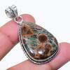 Natural Mud Crack Fossil Gemstone 925 Sterling Silver Jewelry Pendant 1.81" AP-14803