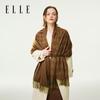 ELLE 100% Merino Wool Houndstooth Jacquard Scarf Shawl