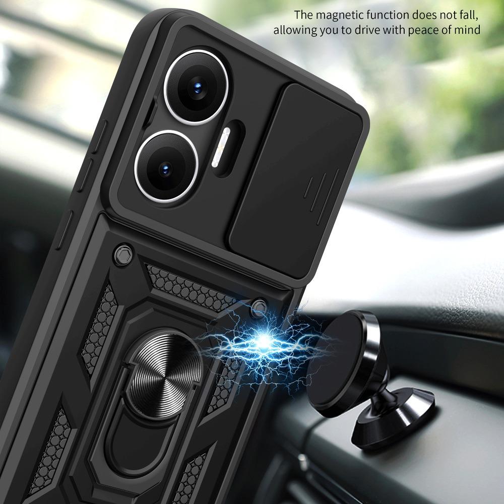 Capa For POCO F7 Case Armor Slide Camera Lens Protection Back Cover for Xiaomi POCO F7 Ring Stand Shockproof Funda