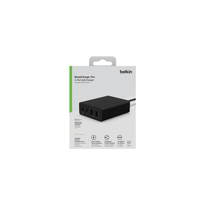 Chargeur - Belkin - DOCK 108W - 4 Ports - USB-C et USB-A - Intelligent Power Sharing