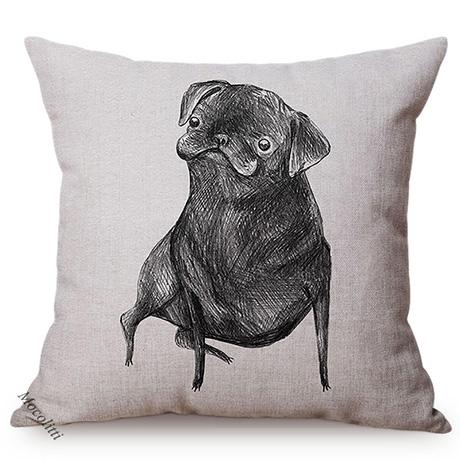 Cute Cartoon Small Animals Style Sofa Throw Pillow Case Cock Dog Rabbit Baby Art Room Bed Decorative Cotton Linen Cushion Cover