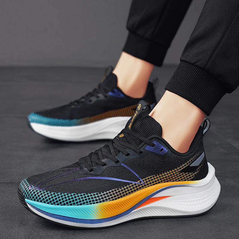 Autumn Running Shoes for Men's Carbon Plate Shock Absorption Small Size Sports Shoes Breathable Couple Casual Travel Shoes Professional