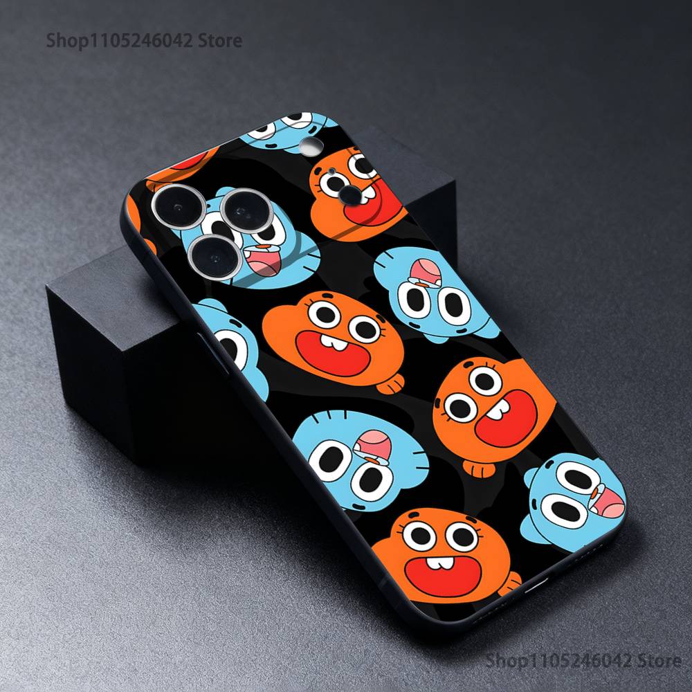 G-Gumballs And D-Darwins Wear-resistant Phone Case For iPhone 17,16,15,14,13,12,11,Pro,Max,Plus Black Soft Cover