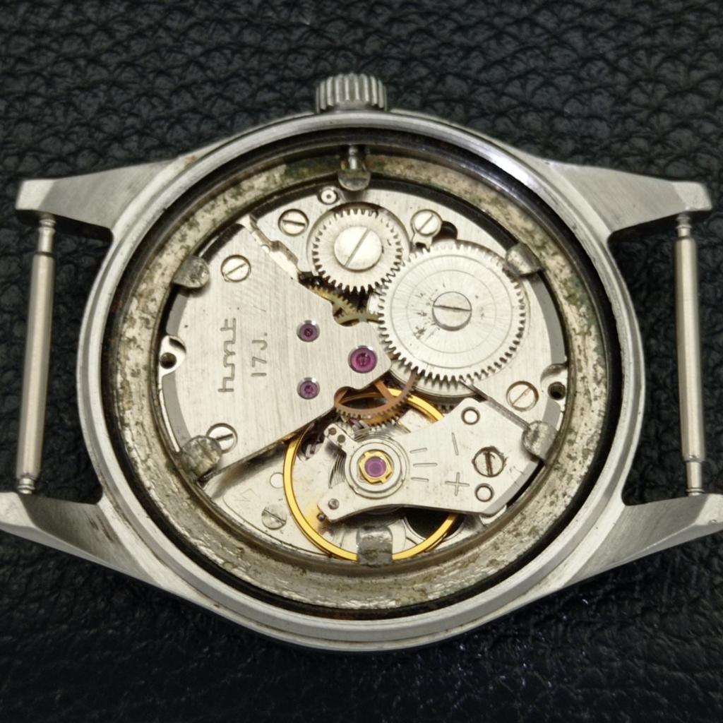 USED HAND-WINDING HMT JANATA INDIAN MENS WHITE COLOR DIAL WATCH A432516-2 R112-a432516