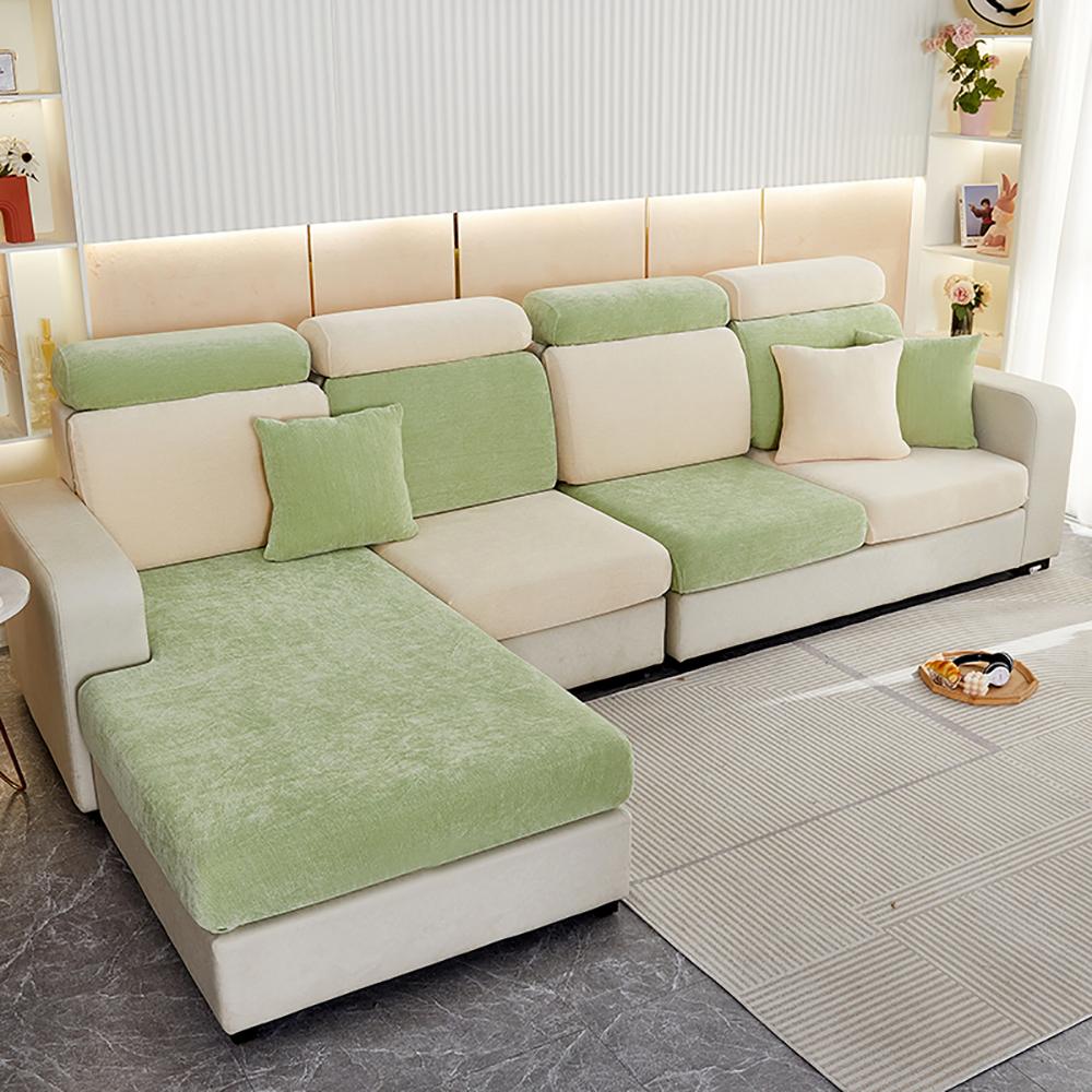 New Thick Elastic Sofa Seat Cushion Covers Solid Color Sofa Cover For Living Room Removable L Shape Armchair Couch Slipcovers