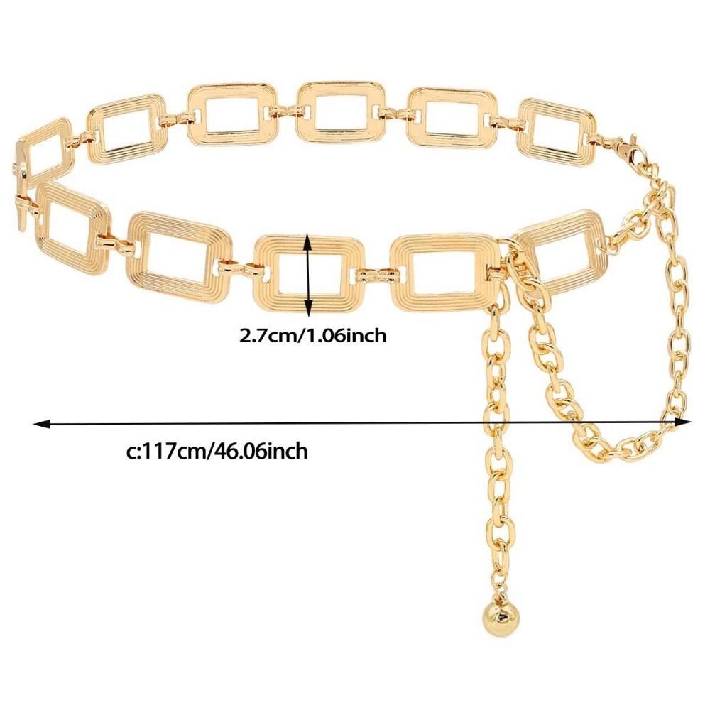 Hollow Out Body Link Belts Metal Body Chains Jewelry Casual Waist Chain Belt for Jeans Dress