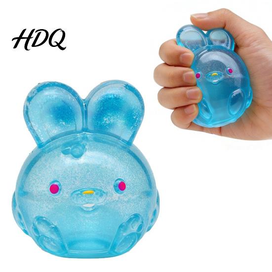 Decompression Toy for Adults Bunny Jelly Squeeze Toy Portable Soft TPR Stress