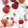Pumpkins Wrist Pin Cushion Set With Snap-Pop Rings Needle Storage Pin Holder DIY Handcraft Sewing Accessories Kit For Needlework