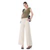Spring Summer Off White High Waist Stretch Slim Relaxed Wide Leg Cropped Mom Style Nine Points Denim Pants Ladies Casual Pants Oversize Denim Trousers