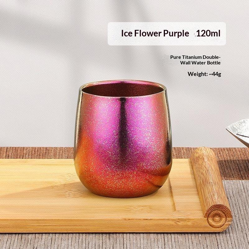 Pure Titanium Water Cup Double Wall Titanium Mug Lightweight Insulated Beer Tea Tumbler For Home Office Daily Drinking