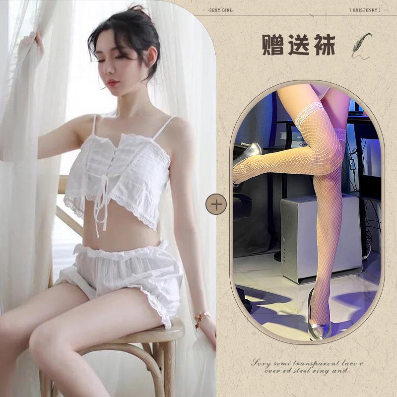 New sexy underwear suspender halter chest wrap split pajamas pajamas court female sexy