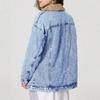 Women's Casual Fashion Long-sleeved Solid Color Loose Plus Velvet Denim Cotton Coat Denim Jacket