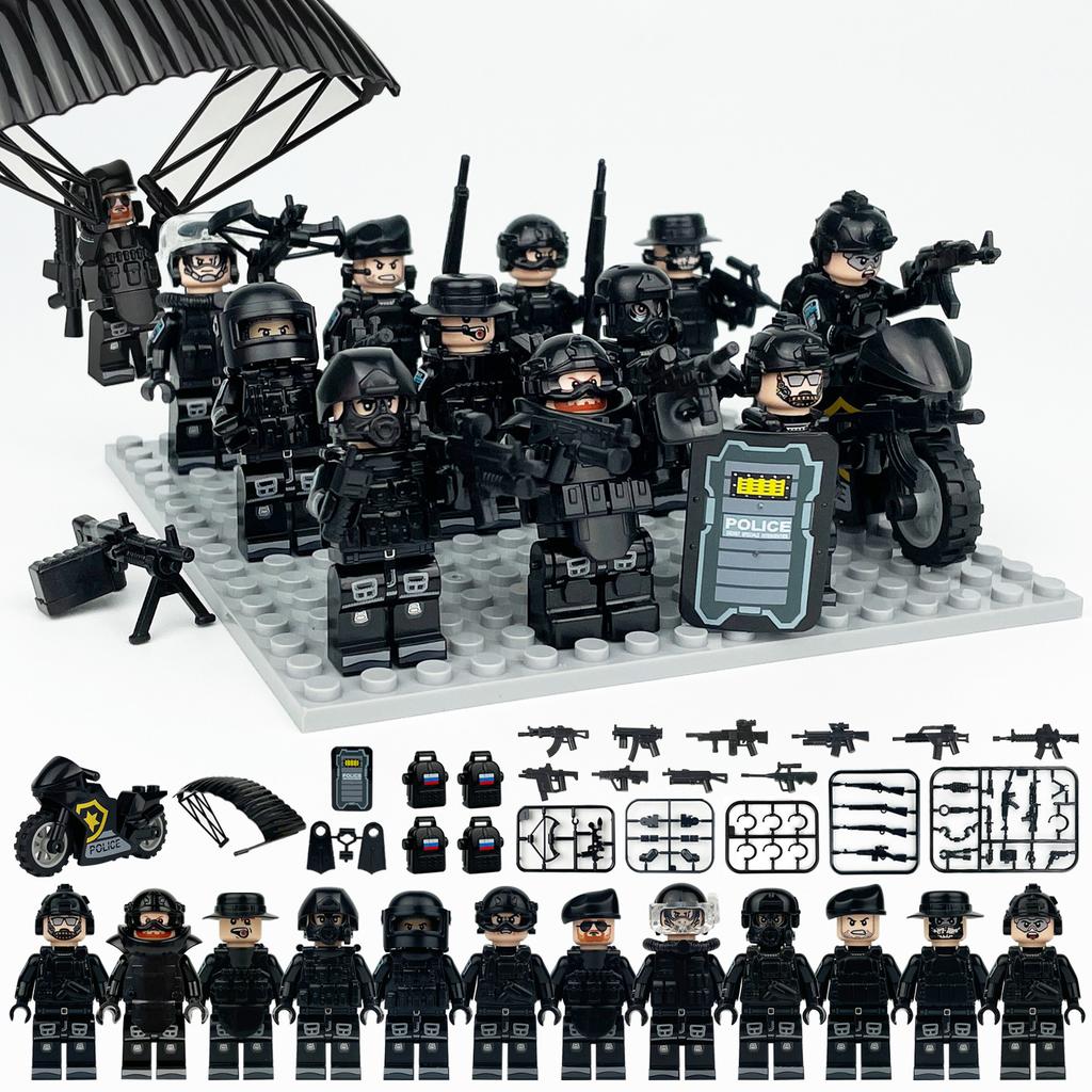 Shield ghost swat humanoid dolls construction bricks digital action figures assembled playthings reptile children's learning playthings