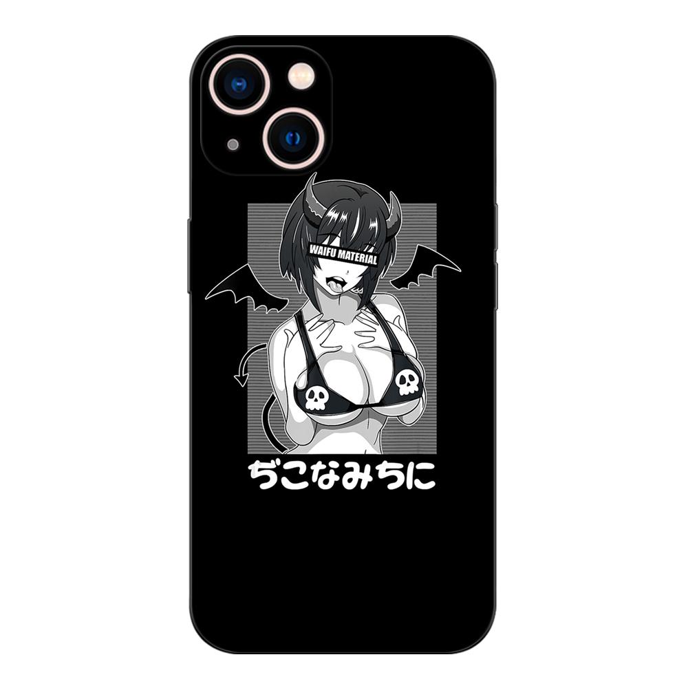Schwarze TPU-Hülle für Motorola Edge 20 Lite Pro 2021 S Moto E20 E30 E40 E7 4G G 5G Plus Waifu Girl Anime