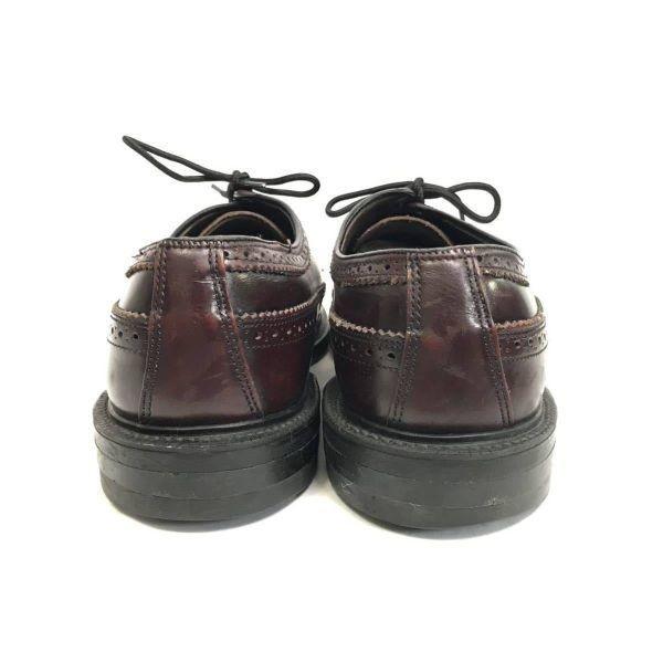 Vintage 70s-80s Long Wingtip Goodyear Welt Shoes Red Brown Size 10D/B 27.0-28.0(USED)