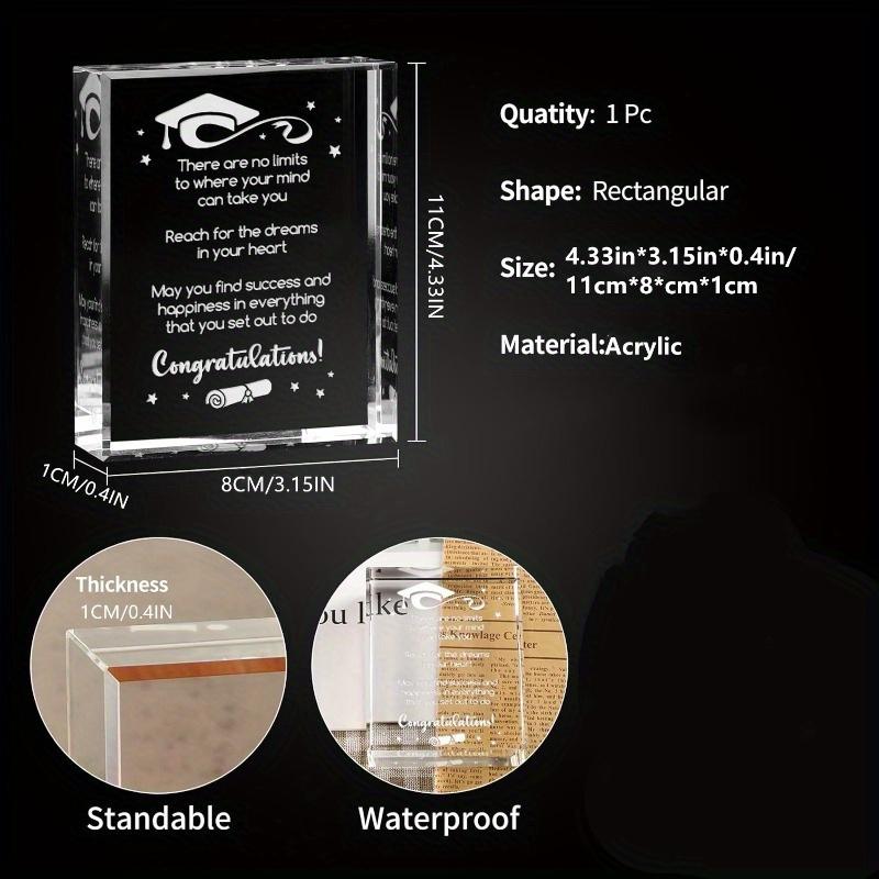 2025 College Grad Gifts: Crystal Plaque Sign. For Her/Him, Daughter/Sister Graduation Gifts.