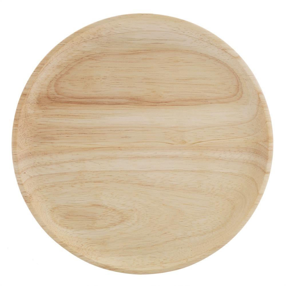 Round Serving Tray Wooden Fruit Tray Stable Dinner Plate Fruit Placement 10.5cm