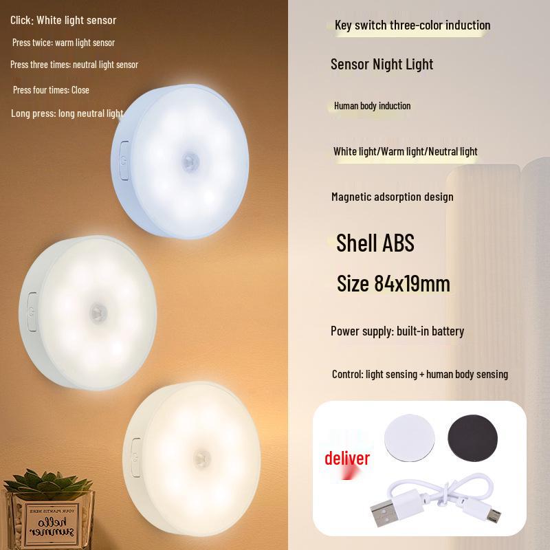 Modern LED Motion Sensor Rechargeable Night Light for Dorms and Closets