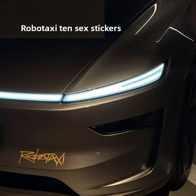 ONDO6 Für Tesla Robotaxi fahrerloses Autopilot Dreiecksfenster Karosseriedekoration Autoaufkleber