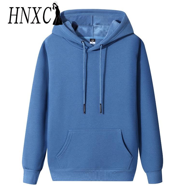 

Мужская мода HNXC, повседневные однотонные толстовки с капюшоном и длинным рукавом с принтом XXXXXL синий