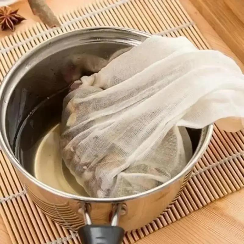 1 Pcs Cotton Cloth Filter Bag Tea Bag Halogen Package Traditional Chinese Medicine Decoction Bags Seasoning Separation Bags