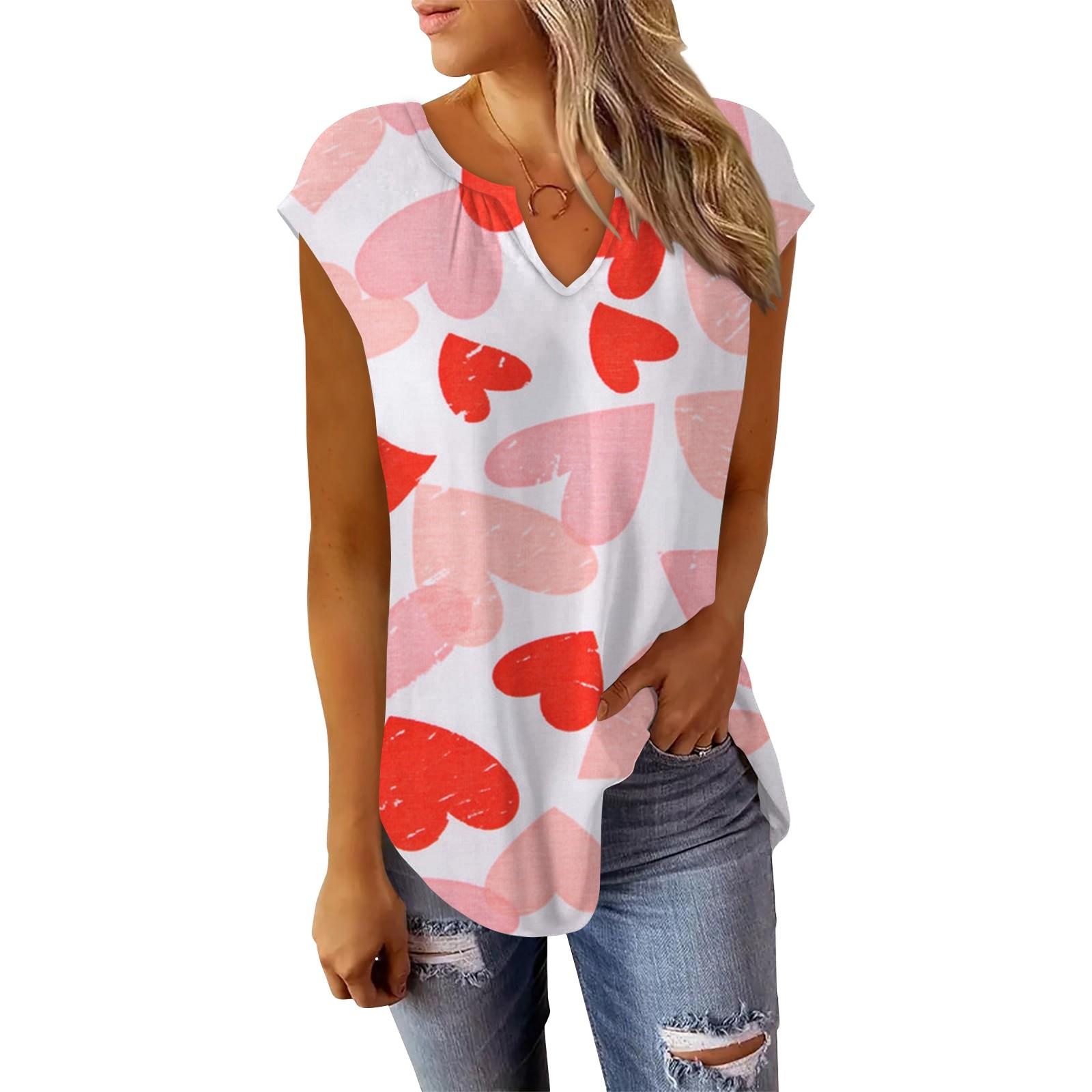 

Летние футболки с короткими рукавами для женщин, модные свободные повседневные нарядные туники с V-образным вырезом, плиссированные топы на бретелях XXXL винный