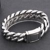 Vintage Schwarzes Cuban Link Kettenarmband für Herren 19 mm Breite Edelstahl Herrenarmband Modeschmuck-Accessoire für Männer