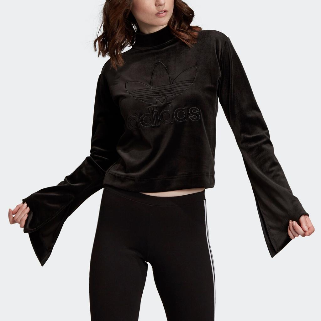adidas Originals Serie Maglione Tinta Unita Delicato sulla Pelle Comodo Pullover Felpa Donna maglione Nero EC1899