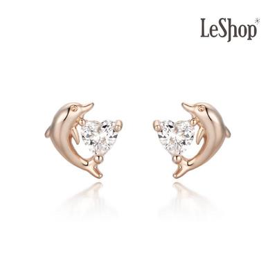 [LsSHOP] 14K Heart Dolphin Earrings (Gold Plated)_LJ5042BRE