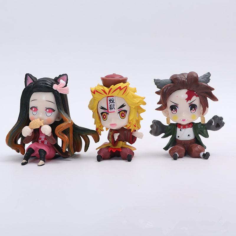 Demon Slayer Tanjiro Kamado Nezuko anime cartoon figure blind box creative  statue model ornament surprise gift box