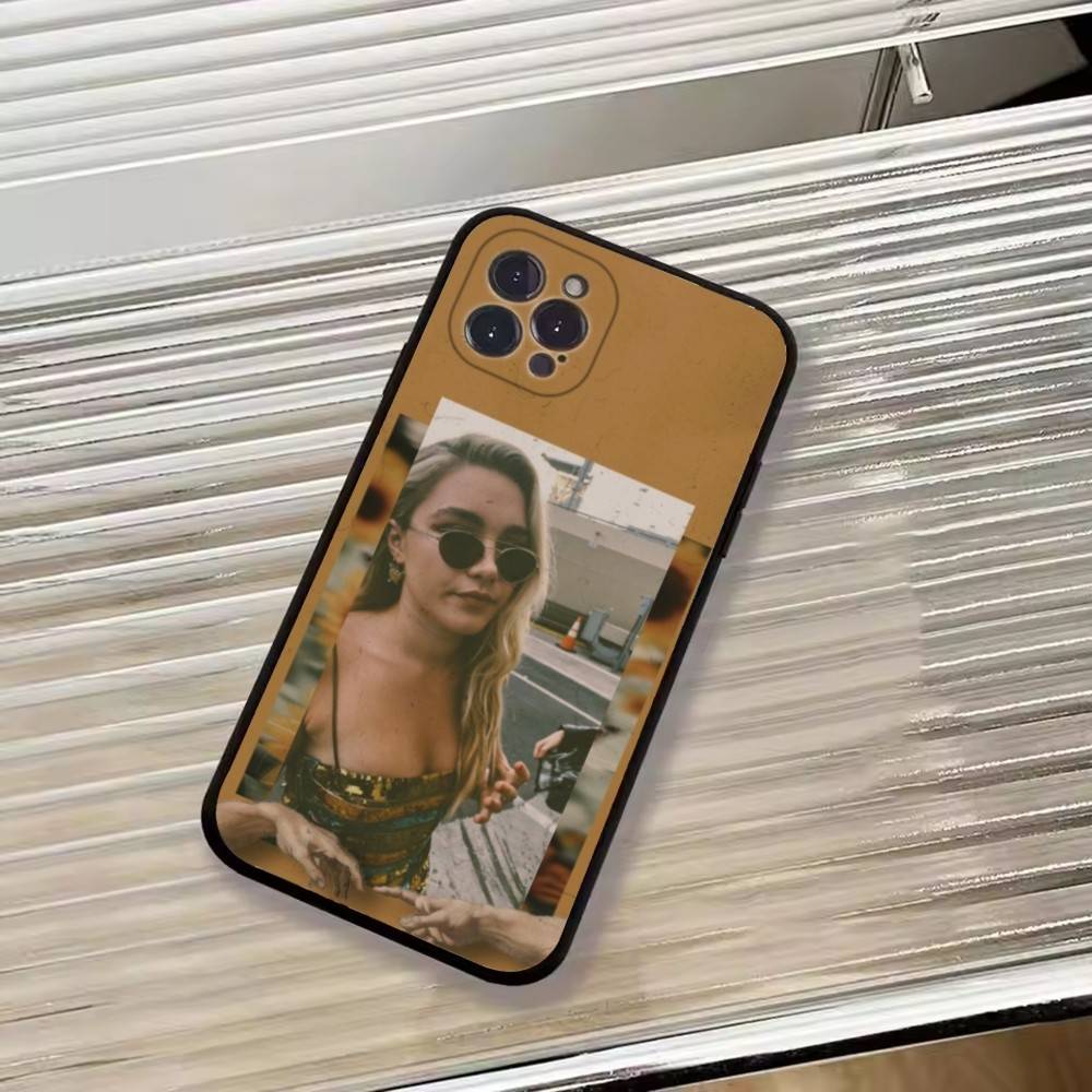 

Actress F-Florence Pugh Phone Case For iPhone 17, 16,15,14,13,12,11 Plus,Pro Max, Others Soft Black Cover iPhone17