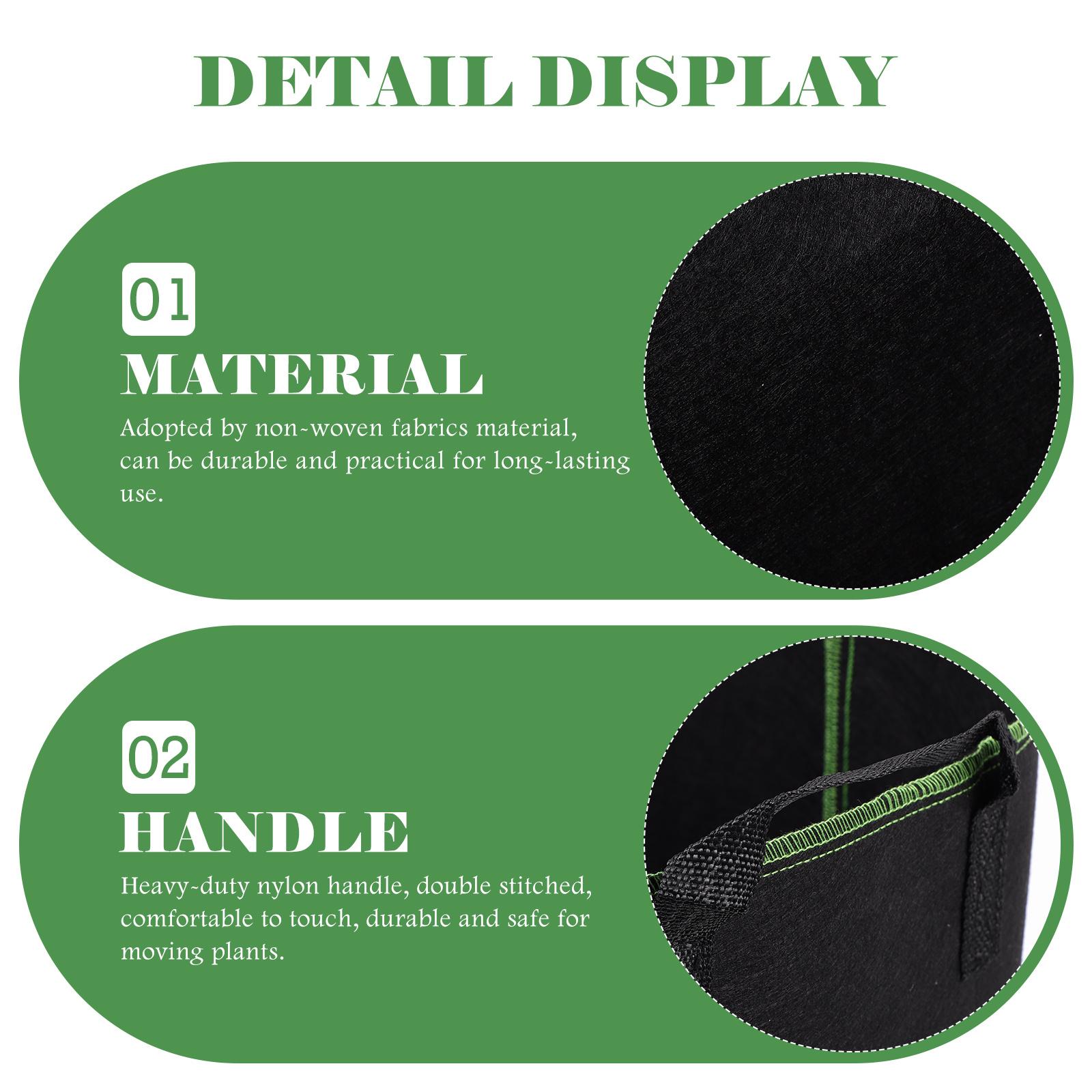 

5Pcs Plant Nursery Bags Breathable Non-Woven Fabrics Grow Bags for Flowers Vegetable Garden Outdoor Plant Nursery Bag 28X28X26CM