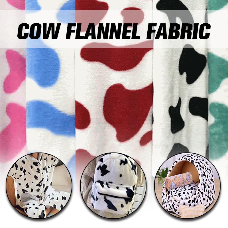 Tela de Terciopelo 100*160cm Lindo Patrón de Vaca Lechera Tela de Franela Suave Para Costura DIY Ropa de Cama Pijamas Manta para Mascotas Cojín de Sofá