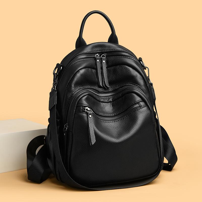 High Quality Cowhide Backpack Large Capacity Women's Commuter Backpacks Fashion Travel Genuine Leather Ladies Satchel SchoolBags