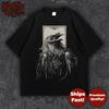 Raven Portrait T-Shirt Gothic Crow Art Dark Academia Vintage Edgar Allan Poe Streetwear Tee