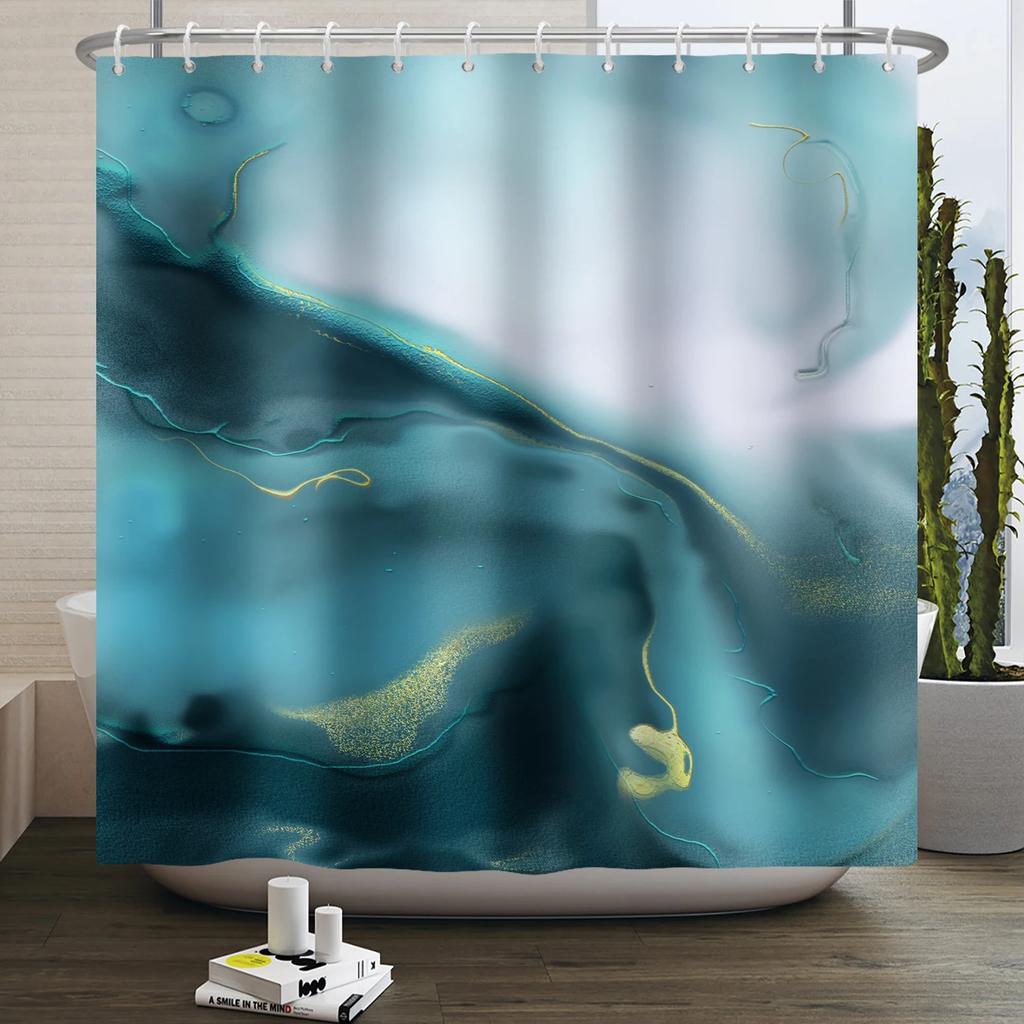 Marble Bathroom Curtain Abstract Modern Luxury Shower Curtain Waterproof Fabric Shower Curtain Bath Curtains With Hooks180x200
