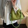 Large Capacity Slouchy Hobo Bags Shoulder Bag Solid Color Tote Bag  Holiday