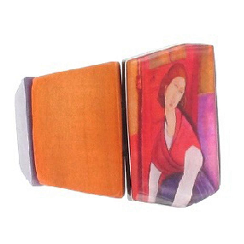 Les Trésors De Lily [R4282] - Bracelet artisanal 'Mistinguette' rouge violet orange - 50 mm