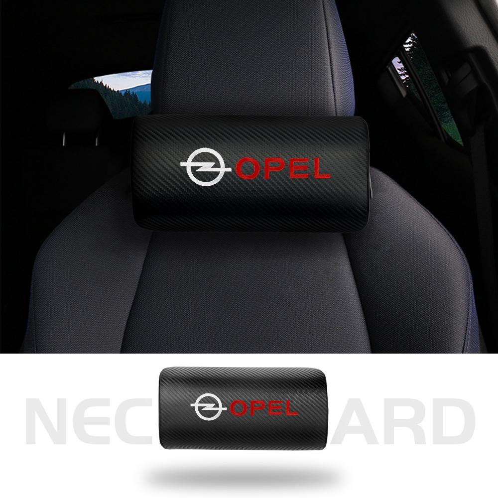 Q1021 Włókno węglowe Emblemat samochodowy Zagłówek Siedzenia Poduszka podpierająca głowę i szyję Do Opel OPC Astra K Vectra Corsa Zafira Insignia Mokka Vivaro