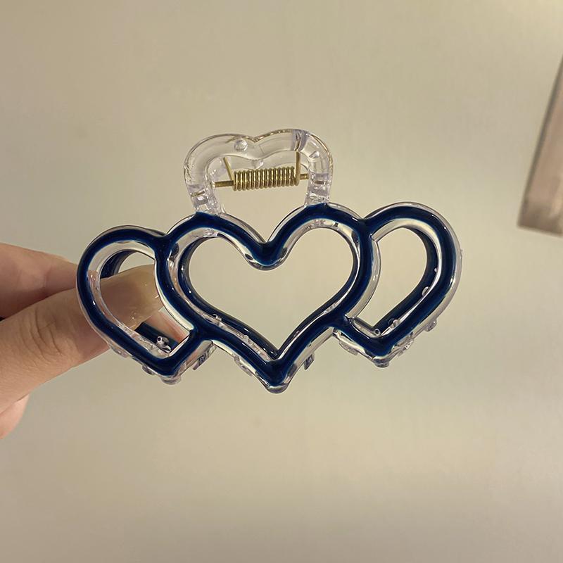 Acrylic Love Hair Claw Clip for Girls Korean Colorful Transparent Head Shark Hairpin Women Hair Accessories Crab Clip
