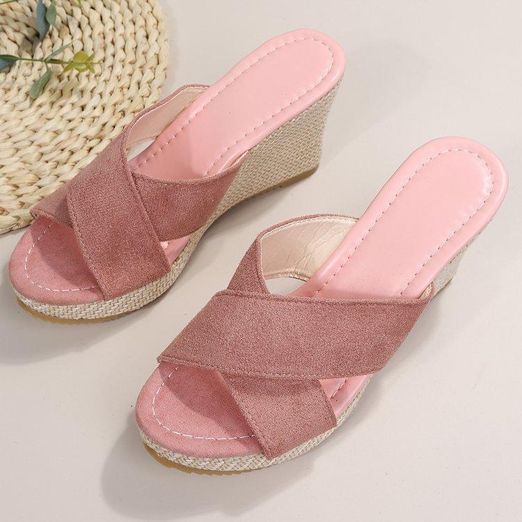 Kadın Sandalet Platform Dolgu Topuk Espadril Sandalet Kalın İp Topuklu