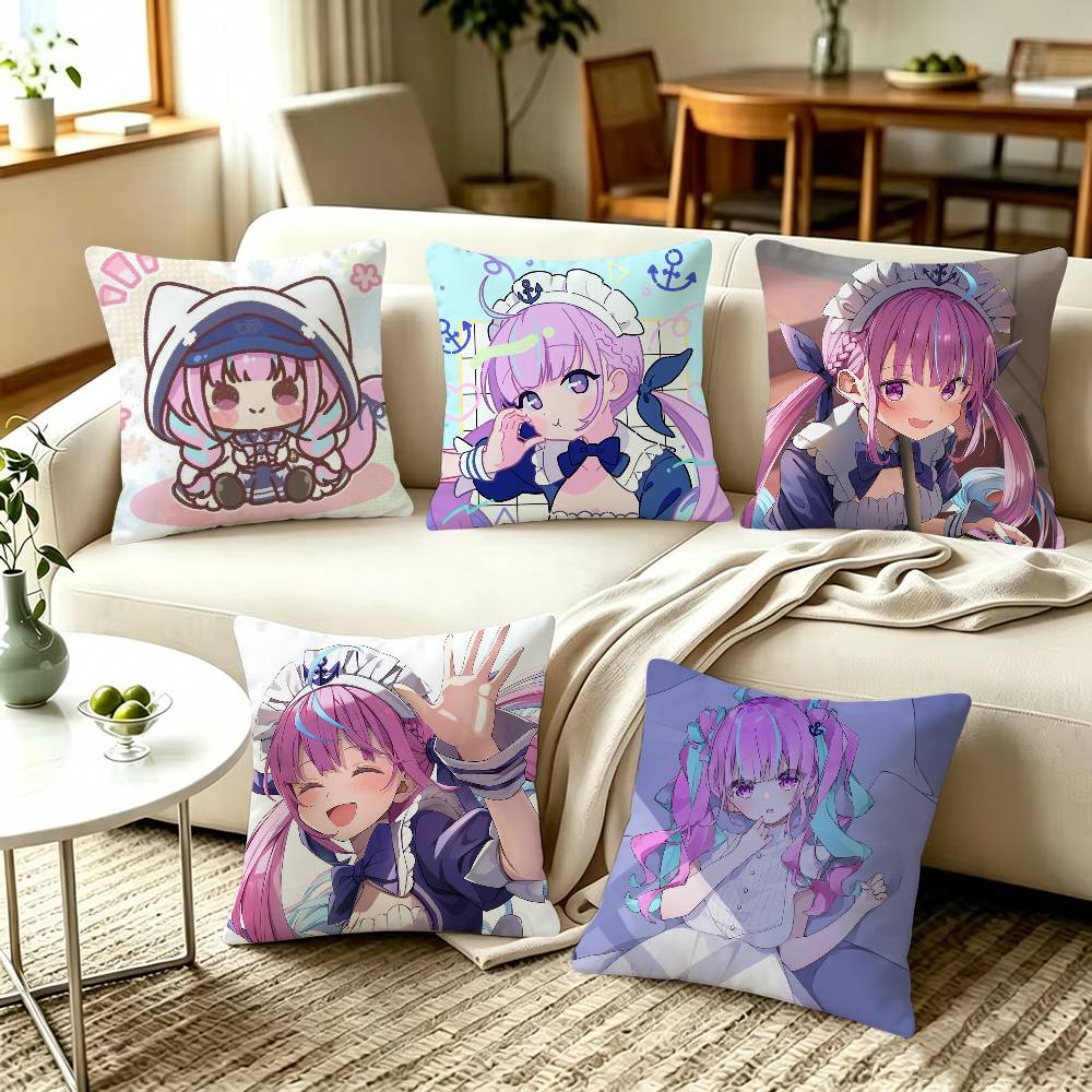 Minato Aqua Cute Home Sofa Cushion Covers and Aecorative Custom Pillow Covers