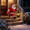Christmas Garden Stakes LED Lighted Festival Signs Santa Holding Lantern Design Christmas Snowmen Decorations for Garden Yard