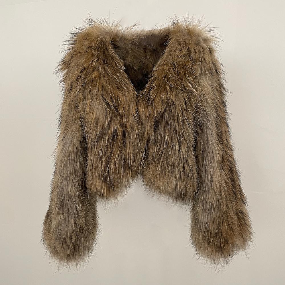 

OFTBUY 2024, осень-зима, утолщенная теплая куртка с v-образным вырезом из натурального лисьего меха, женская короткая куртка в корейском стиле One Size кофейный