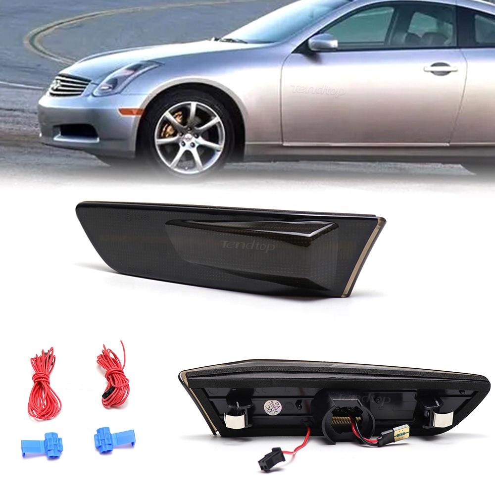 LED Sequential Turn Signal Side Marker Lamps for Nissan Skyline 350GT Infiniti G35 2D Coupe 03-07 Blinker DRL Indicator Lights