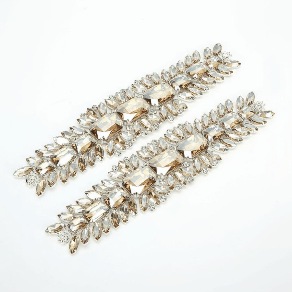 2 Stück Enge Kette Kristall Strasskette Funkelnde Strass-Applikation Kleidung DIY
