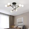 Modern Industrial Multi-Head Wrought Iron Ceiling Light for Living Room or Bedroom