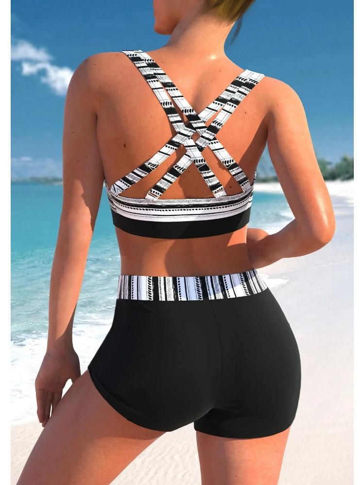 Summer Women's Bikini Sports Swimsuit Two-piece Swimsuit, Fashionable and Sexy Off the Shoulder Swimsuit S-5XL