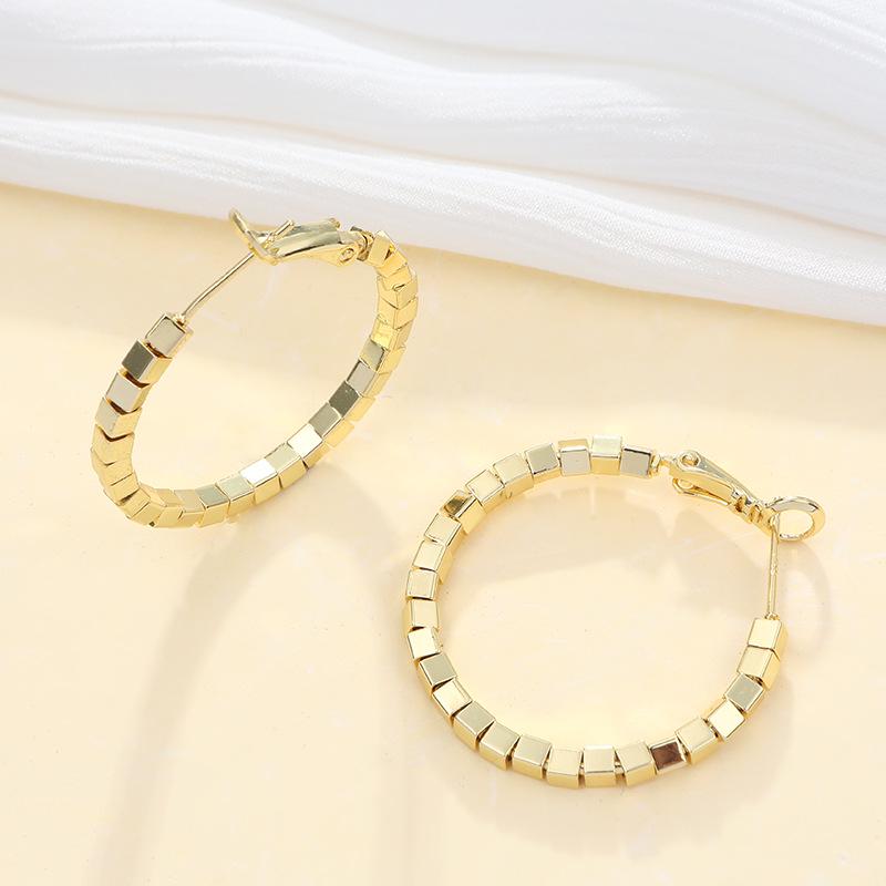 Huazi Style Zircon Stud Earrings for Women - Gold-Plated, Non-Fading Luxury Jewelry